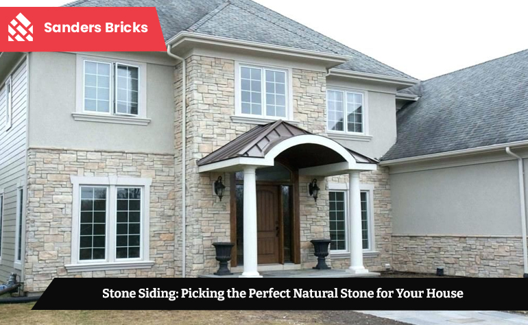 Elegant stone siding used to enhance the exterior of a modern house